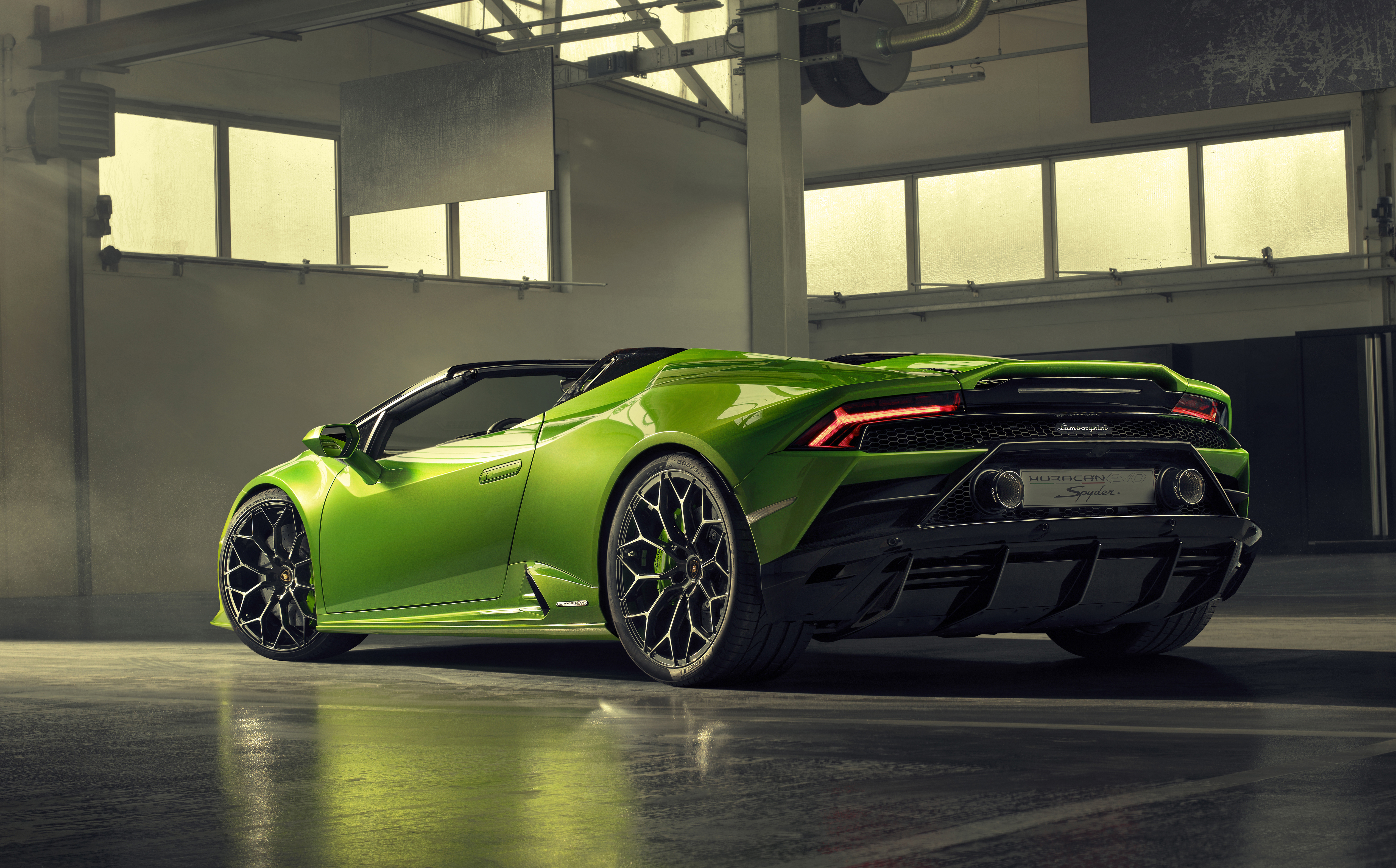 2019 Lamborghini Huracan Evo Spyder Rear View, HD Cars, 4k ...