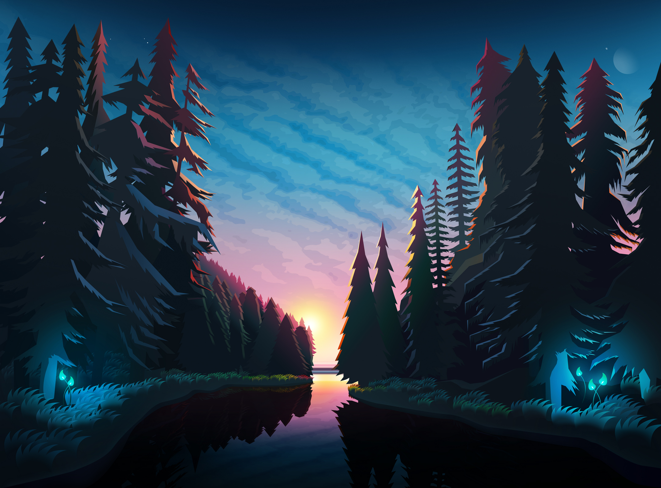 Sundown Landscape Minimalist HD Artist 4k  Wallpapers  